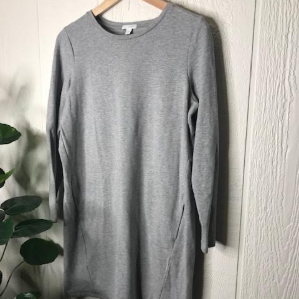 PURE JILL GRAY TUNIC POCKET DRESS SZ. S/P